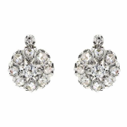 Boucles d'oreilles Boucles d'oreilles anciennes marguerites de diamants 58 Facettes 22-025
