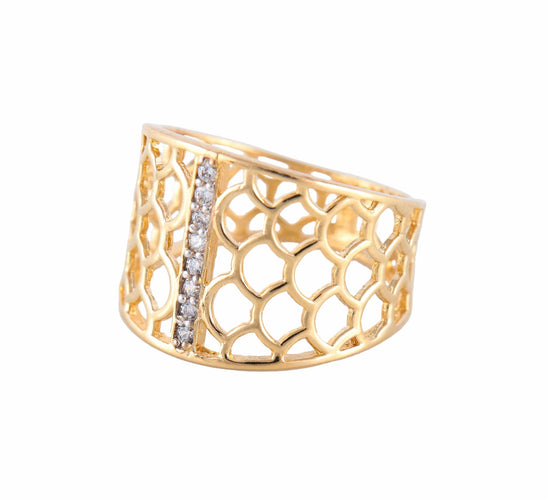 Bague BAGUE "LIEM" OR & ZIRCONIUMS 58 Facettes BO/220069