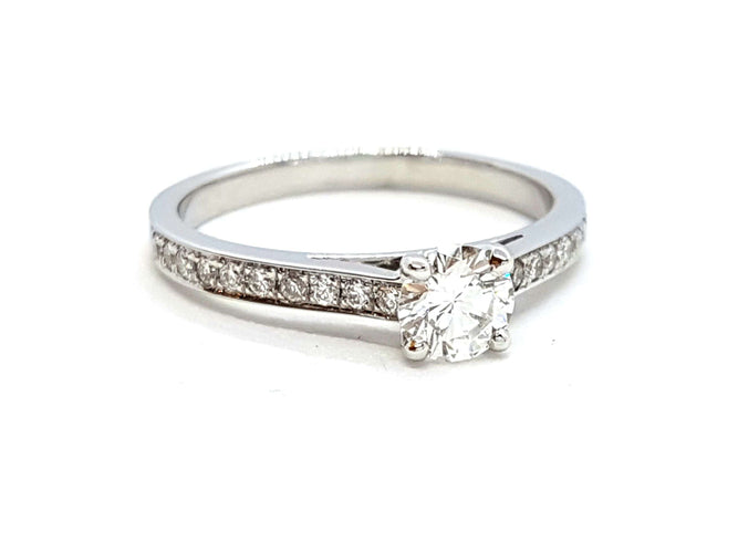 Bague 53 Bague Solitaire Or blanc Diamant 58 Facettes 578713RV