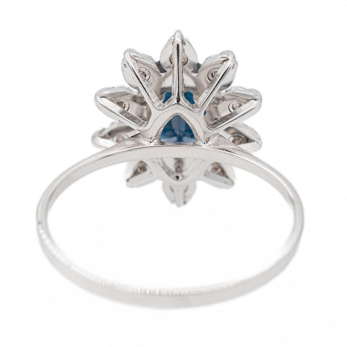 Bague 49 Bague Pompadour Or blanc Saphir 58 Facettes 2528877CN