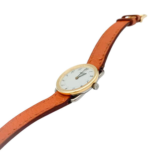 Montre Montre Hermès, "Arceau", plaqué or et acier sur cuir. 58 Facettes 31969