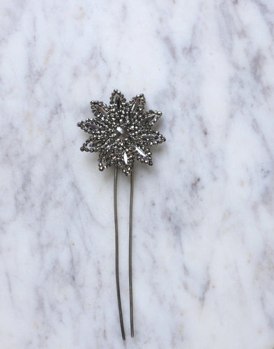 Accessoire Peigne ancien Fleur en pointes d'acier 58 Facettes