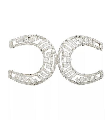 Broche Broche "Fers à Cheval" en platine et diamants. 58 Facettes 31655