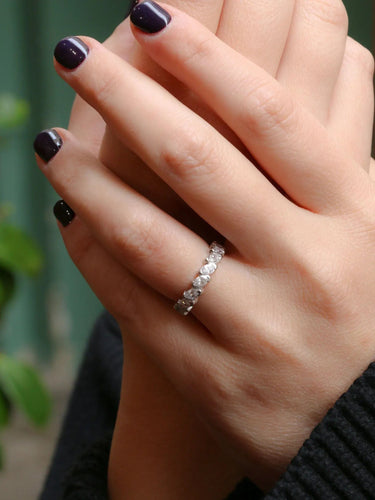 Bague Alliance américaine diamants navette 2,55 ct 58 Facettes J55