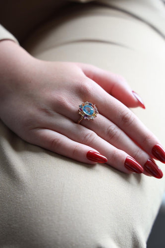 Bague 54 Bague Marguerite Or rose Topaze 58 Facettes 2485289CN