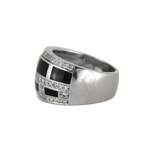 Bague 51.5 BAGUE JONC EMAILLÉE DIAMANTS 58 Facettes BO/230029 RIV