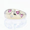 Bague 54 Bague jonc coeurs de diamants et saphirs roses 58 Facettes 21-770A