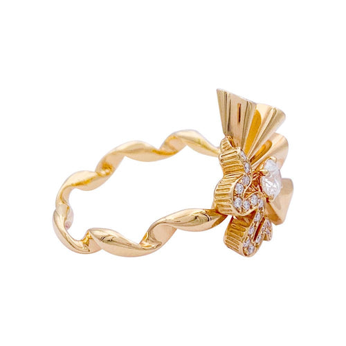 Bague 55 Bague Dior, "Archi Dior Cocotte", or rose, diamants. 58 Facettes 33153
