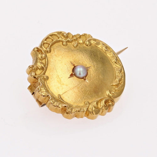 Broche Broche ronde or jaune perle 58 Facettes 18-057