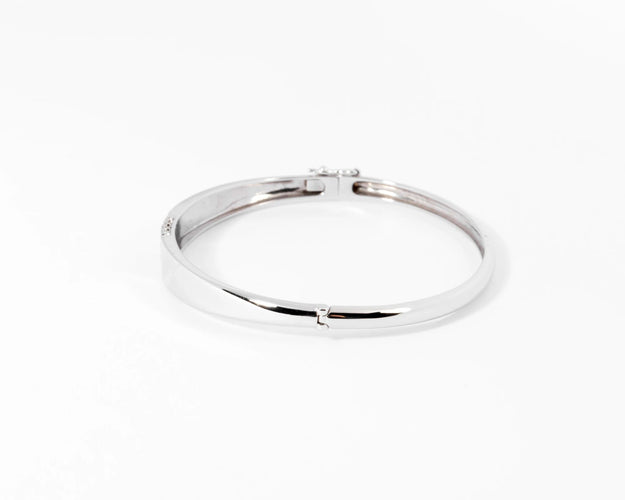 Bracelet Bracelet jonc or gris et diamant 58 Facettes 0