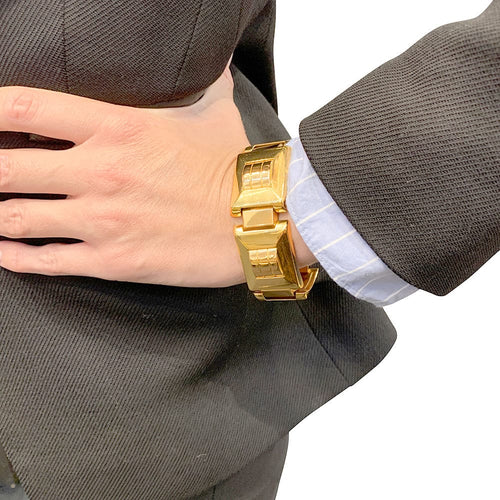 Bracelet Bracelet "Tank" or rose et jaune. 58 Facettes 31513