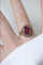 Bague 53 Bague marguerite Or jaune Argent Rubis birman Diamants 58 Facettes