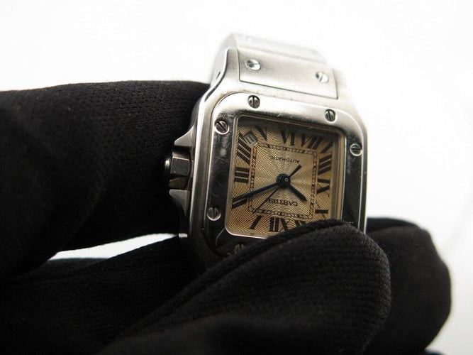 Montre vintage montre CARTIER santos galbee 2423 24 mm automatique acier 58 Facettes 251176