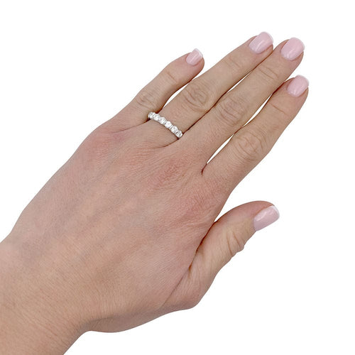 Bague 52 Alliance or blanc et diamants. 58 Facettes 32546
