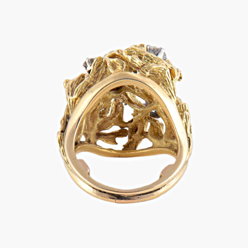 Bague 50 / Or Jaune / Diamants BAGUE "DOME" OR & DIAMANTS 58 Facettes BO/220074