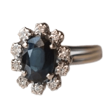 Bague Marguerite Saphir Australien Diamants 58 Facettes Ref1830