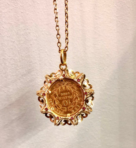 Pendentif Ravissant pendentif or jaune pièce Napoléon III 10 francs 58 Facettes