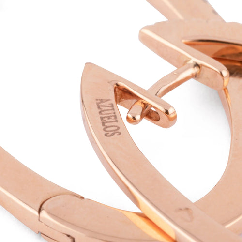 Boucles d'oreilles Boucles d'oreilles ovales or rose et diamants 58 Facettes