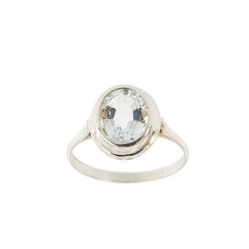 Bague 59 Bague Or blanc Aigue-marine 58 Facettes 27600