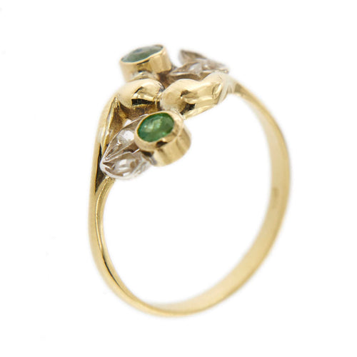 Bague 53 Bague Feuillage émeraudes et diamants 58 Facettes 29565