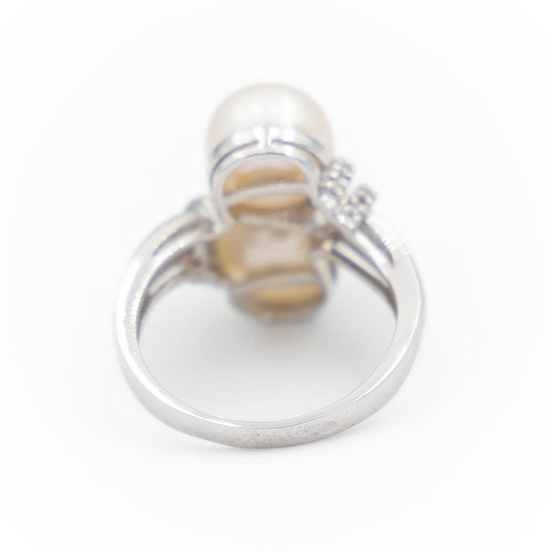 Bague 57 Bague Toi & Moi Or blanc Perle 58 Facettes 1931142CN