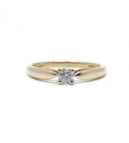 Bague 53 / Jaune / Or 750 Bague Solitaire Diamant 0.30 Carat 58 Facettes 220472R