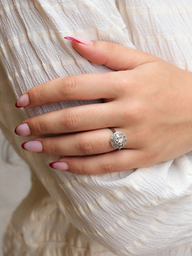 Bague Bague dôme Belle Epoque en or et diamants 58 Facettes 751