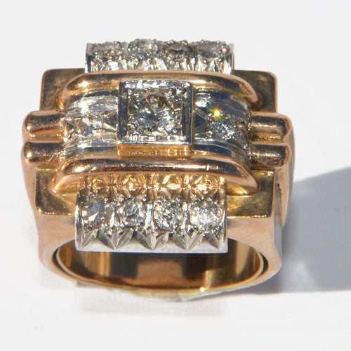 Bague Bague platine et diamant 1950 58 Facettes