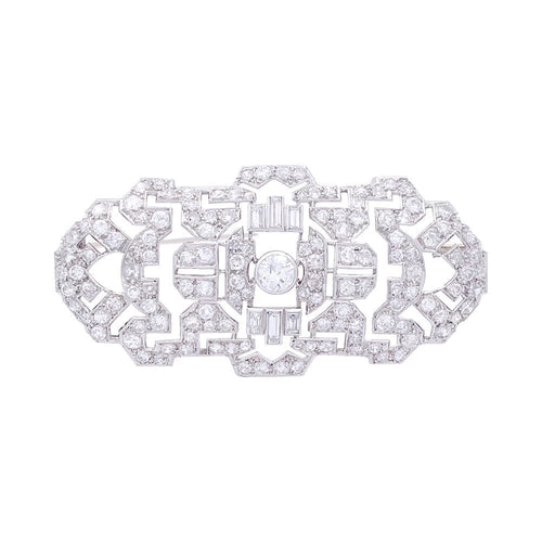 Broche Broche Art Déco, platine et diamants. 58 Facettes 33343