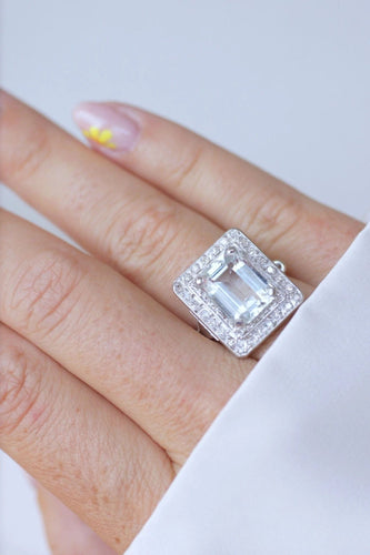 Bague Bague Art Déco aigue-marine et diamants 58 Facettes