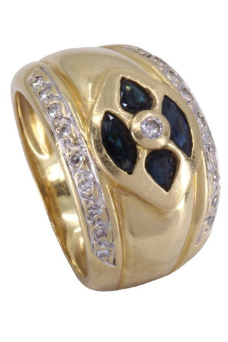 Bague 54 BAGUE JONC SAPHIRS ET DIAMANTS 58 Facettes 077851