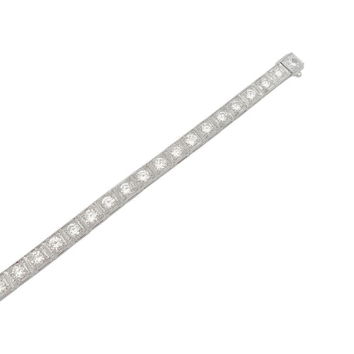 Bracelet Bracelet ancien diamants, platine. 58 Facettes 32158