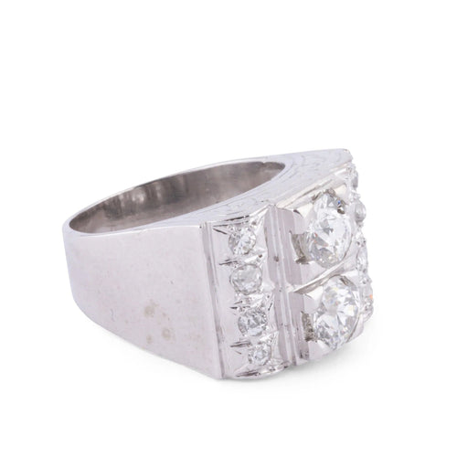 Bague Bague platine en diamant 1930 58 Facettes