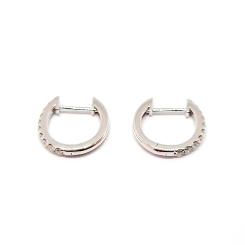 Boucles d'oreilles Boucles d'oreilles créoles or blanc diamants 58 Facettes