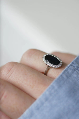 Bague Bague marguerite Art Déco saphir diamants 58 Facettes