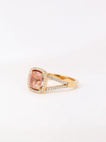 Bague Bague diamants morganite taille coussin 58 Facettes J30