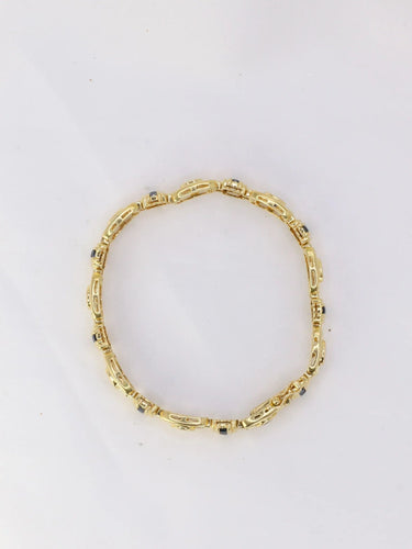 Bracelet Bracelet en or et saphirs ovales et calibrés 58 Facettes J224