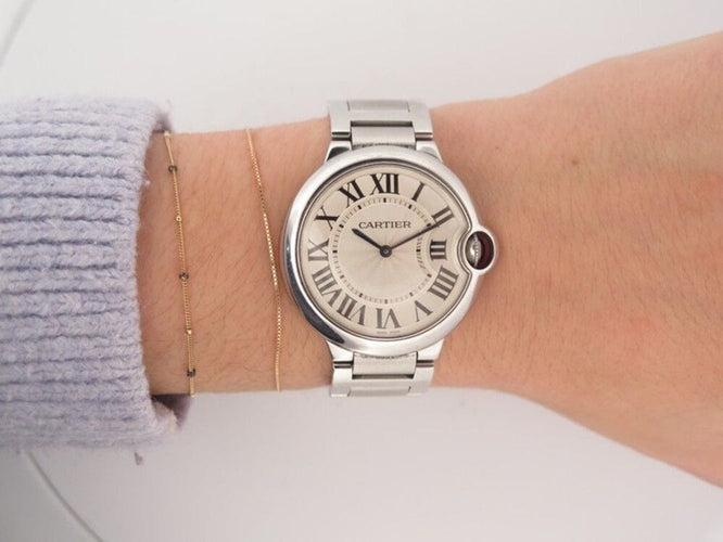 Montre montre CARTIER ballon bleu 36 mm quartz en acier palladie 58 Facettes 255024