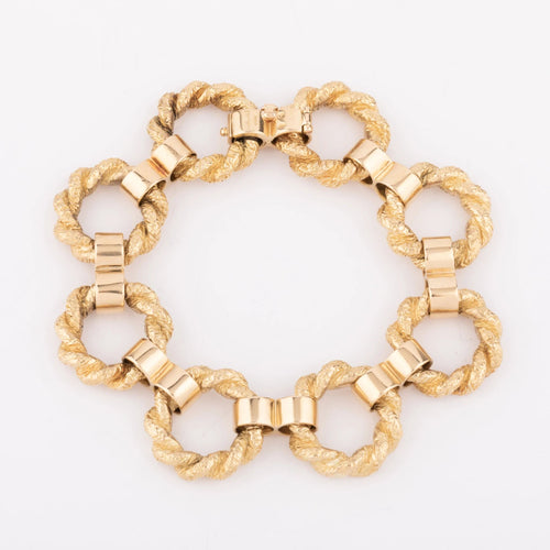 Bracelet Bracelet or jaune anneaux torsadés de la maison Chaumet 58 Facettes