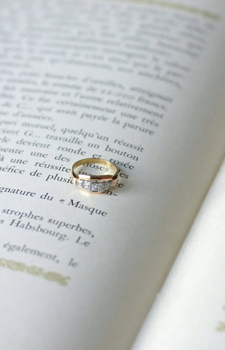 Bague Bague bandeau Art-Déco 3 Ors Diamants 58 Facettes