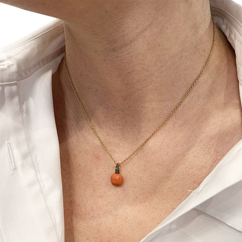 Collier Collier Pomellato, "Capri", or rose, corail, tsavorites. 58 Facettes 30912