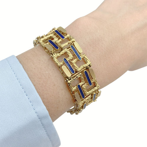 Bracelet Bracelet vintage, or jaune, émail. 58 Facettes 31987