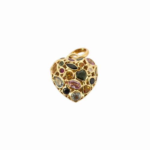 Pendentif Pendentif "Cœur" Or jaune Pierres de couleur 58 Facettes BO/230071