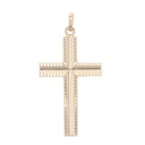 Pendentif Croix or rose strié 58 Facettes 22-304B
