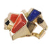 Bracelet 50 Bracelet/bague en or avec corail et lapis-lazuli 58 Facettes 20321-0001