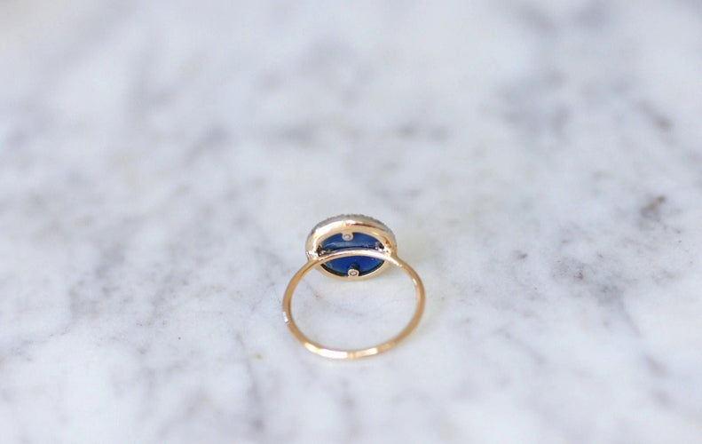 Bague Bague damier, émail, et diamants 58 Facettes