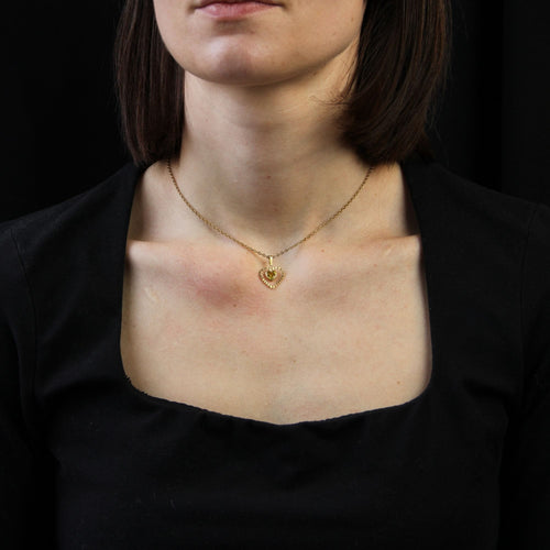 Pendentif Pendentif coeur pierre jaune 58 Facettes 14-332A