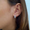 Boucles d'oreilles Boucles créoles taille émeraude diamants or blanc 58 Facettes