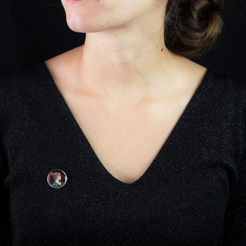 Broche Broche ronde en or et émail de Limoges 58 Facettes 14-029