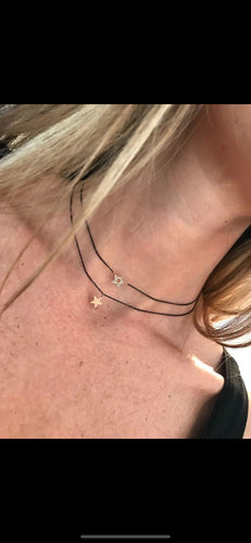 Pendentif Collier Design Pendentif Étoile Diamant Or Noir 58 Facettes